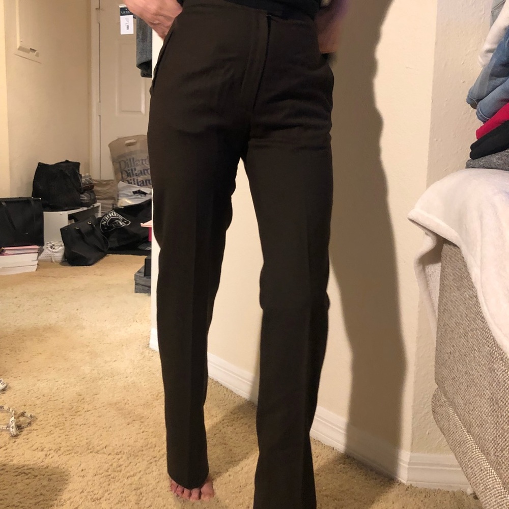 Wool pants, straight, brown